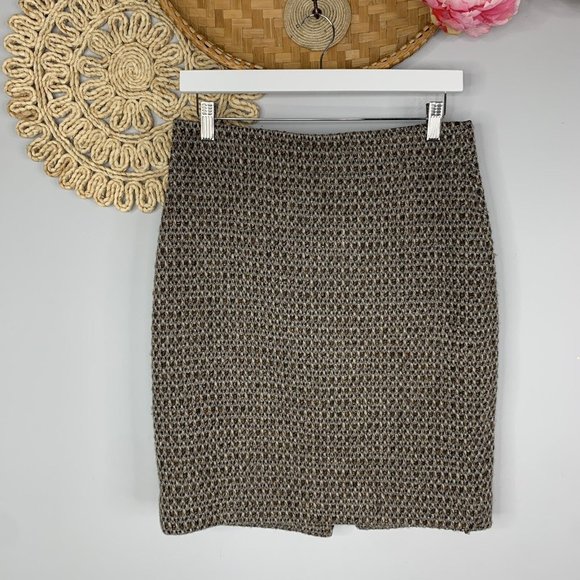 J. Crew Womens Skirt 6 Multicolor Recycled Wool Tweed Pencil Business Career